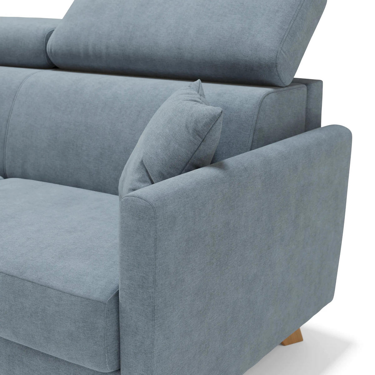 SCHLAFSOFA Francy - Pastellblau, Metall (180/92/97cm) - Divani.store