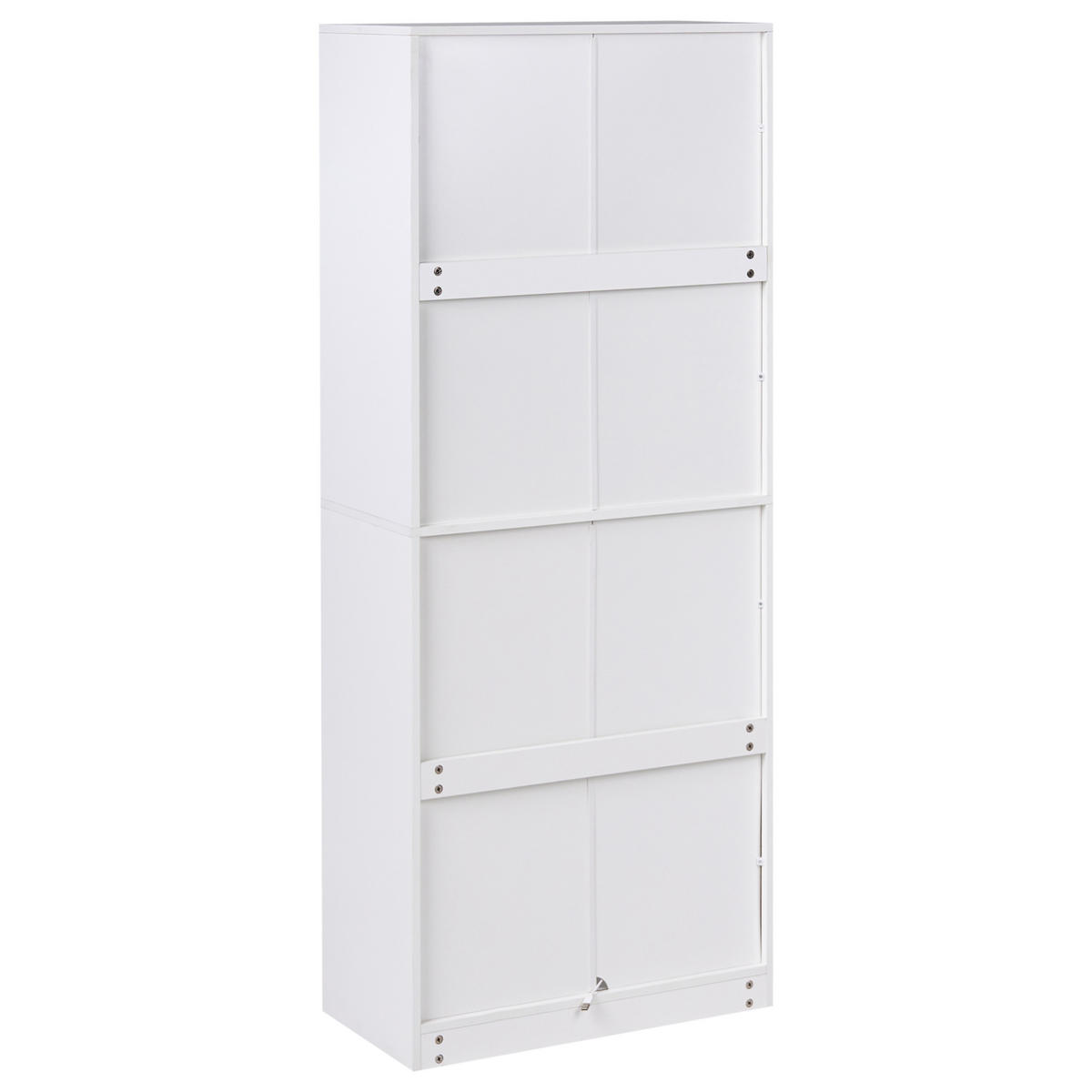 SCHUHSCHRANK mit LED-Beleuchtung Weiß Griffith - Weiß, Holzwerkstoff (70/170/35cm) - Beliani