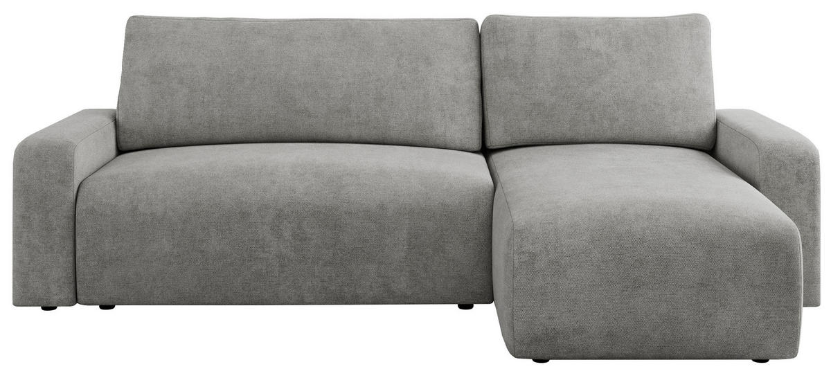 ECKSOFA ARGOS Hellgrau Struktur - Hellgrau/Schwarz, Kunststoff/Textil (245/150cm) - MKS