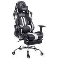 GAMINGSTUHL Limitless mit Fußablage, Schwarz/Weiß - Weiß, Textil/Metall (70/135/58cm) - TPFLiving