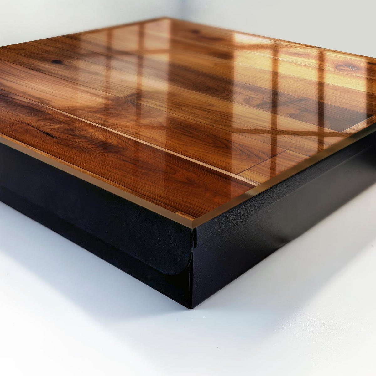 SCHLÜSSELBOX Schwarz 30x30 cm- Türöffnung nach rechts - Holzbretter - Braun, Metall (30/30/5cm) - TULUP
