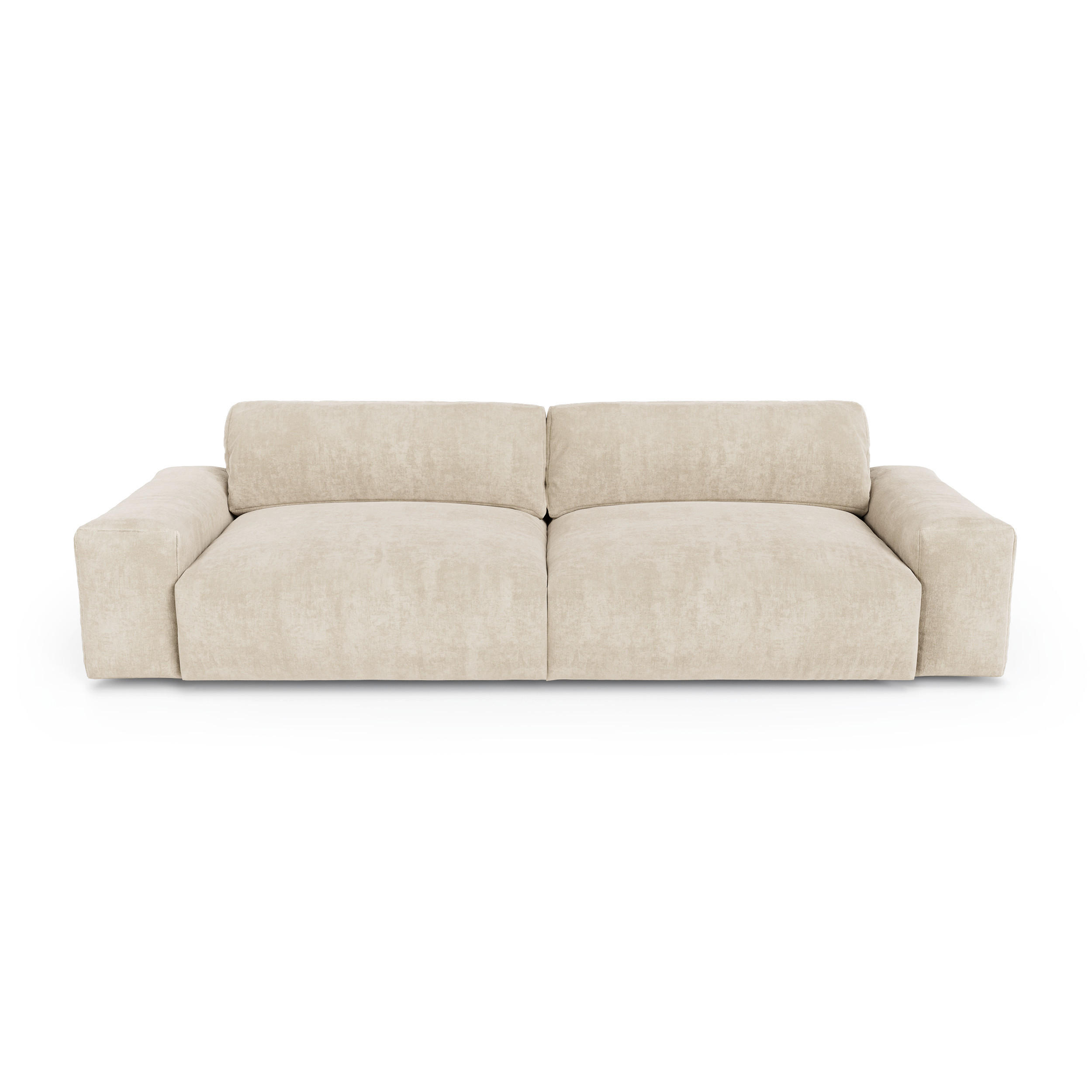 SOFA 3-SITZER Samt creme 220 cm - Creme, Textil (220/47/120cm) - Sia Home