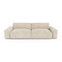 SOFA 4-SITZER Samt Creme 240cm - Creme, Textil (240/47/120cm) - Sia Home