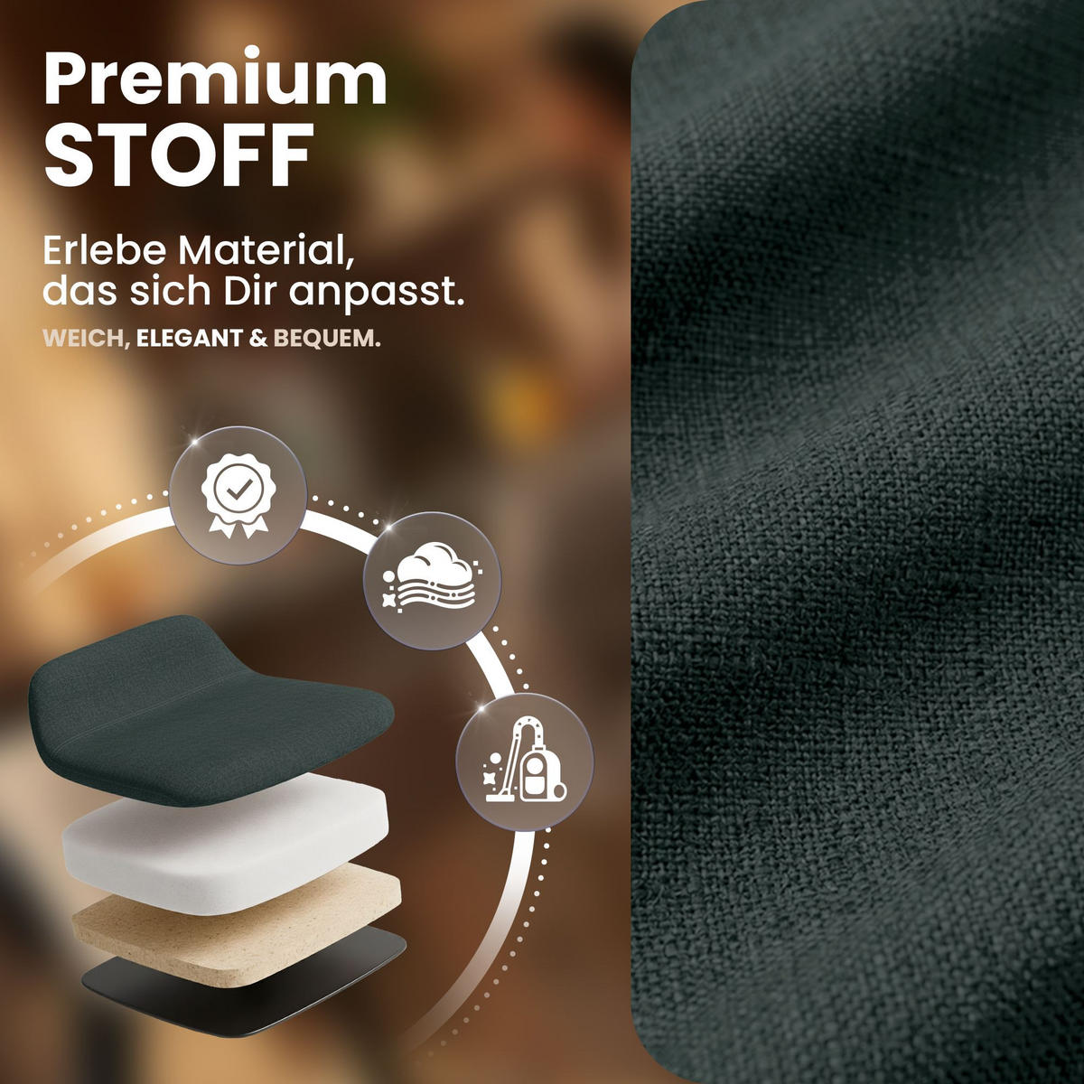 BARHOCKER 2 Stoff Dunkelgrau - Dunkelgrau/Schwarz, Textil/Metall (40/96/50cm) - CLP