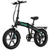 E-BIKE Klapprad BK36 Pedelec bis zu 50-100km 7 Gang shimano Schaltwerk - Schwarz, Metall (32cm) - HITWAY