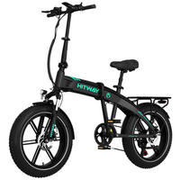 E-BIKE Klapprad BK36 Pedelec bis zu 50-100km 7 Gang shimano Schaltwerk - Schwarz, Metall (32cm) - HITWAY