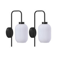 WANDLAMPE - 25 x 14 - metall - schwarz, weiß Louxor - Weiß, Metall (25/41/14cm) - Vente-Unique