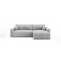 ROHOVÁ pohovka BERLIN pravá šedá manšestr Poso 55 - funkce spaní, úložný prostor - šedá, textil (285/184cm) - Cornero