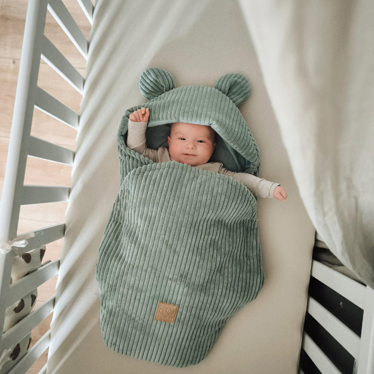 EINSCHLAGDECKE für Babys aus Cord in Ecru - Beige, Textil (45/80cm) - MeowBaby