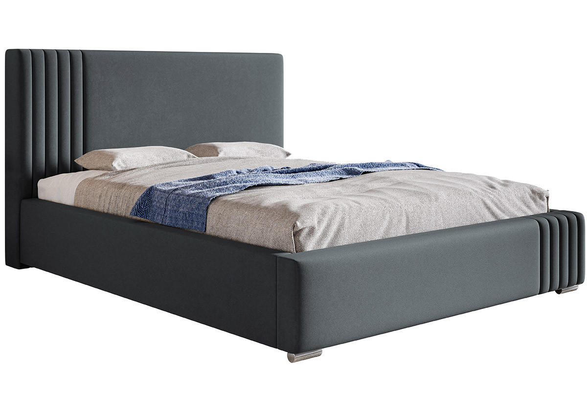 BETT Grafitowy BEN 13 Mit Bettkasten 120x200 cm - Graphitfarben, Textil (120/200cm) - Sepro Meble