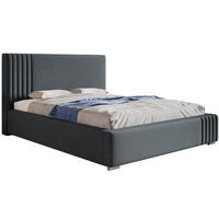BETT Grafitowy BEN 13 Mit Bettkasten 120x200 cm - Graphitfarben, Textil (120/200cm) - Sepro Meble