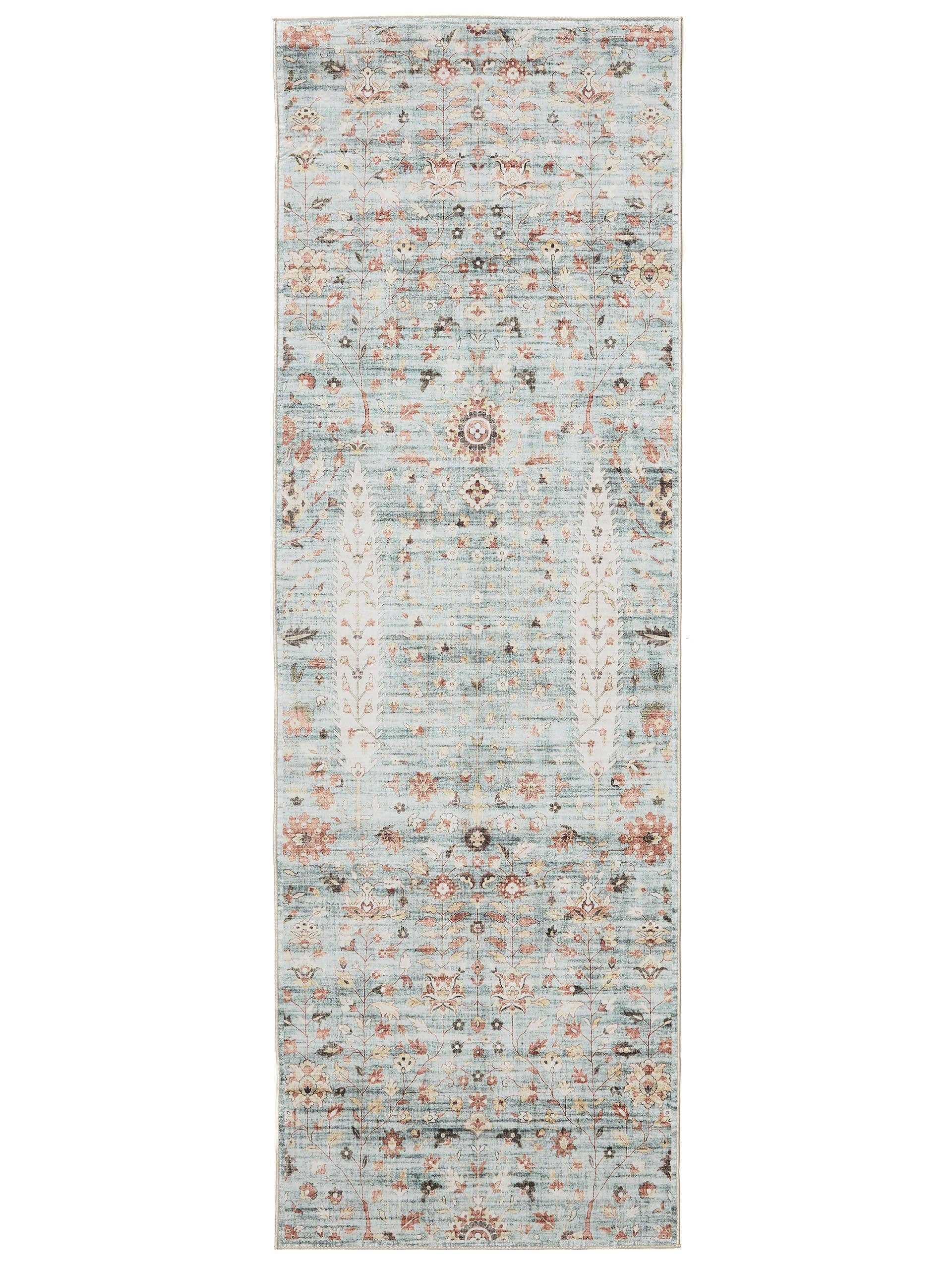 VINTAGE-LÄUFER George waschbar 80x240 cm - Türkis, Kunststoff (80/240cm) - benuta
