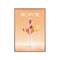 POSTER mit Rahmen Wild Apple - Tropical Drink - Eichefarben/Orange, Holz/Papier (70/100cm) - Poster&Frame