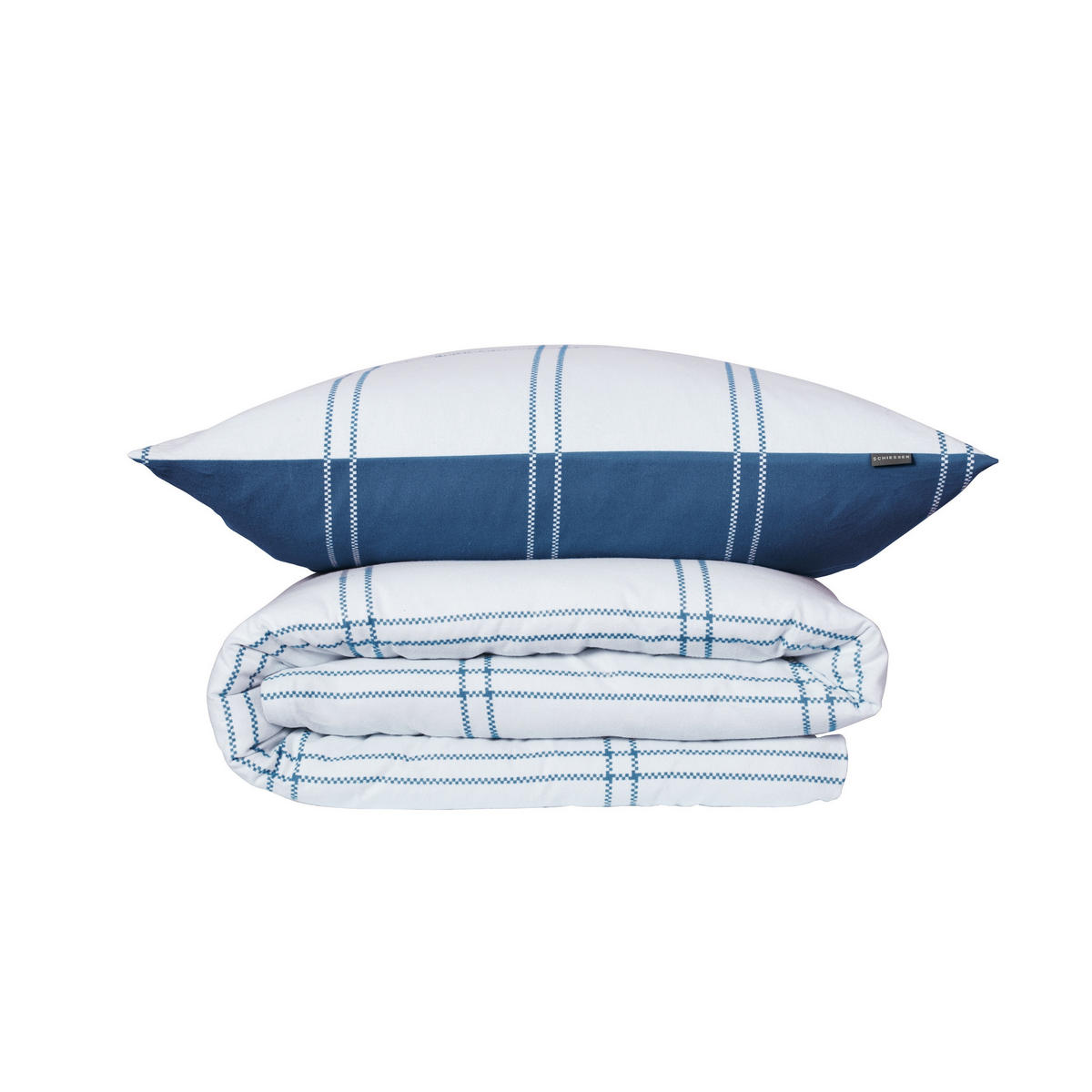 BETTWÄSCHESET Ellis - Feinbiber - 2-teilig - 155 x 220 cm - Blau - Blau, Textil (155/220cm) - SCHIESSER