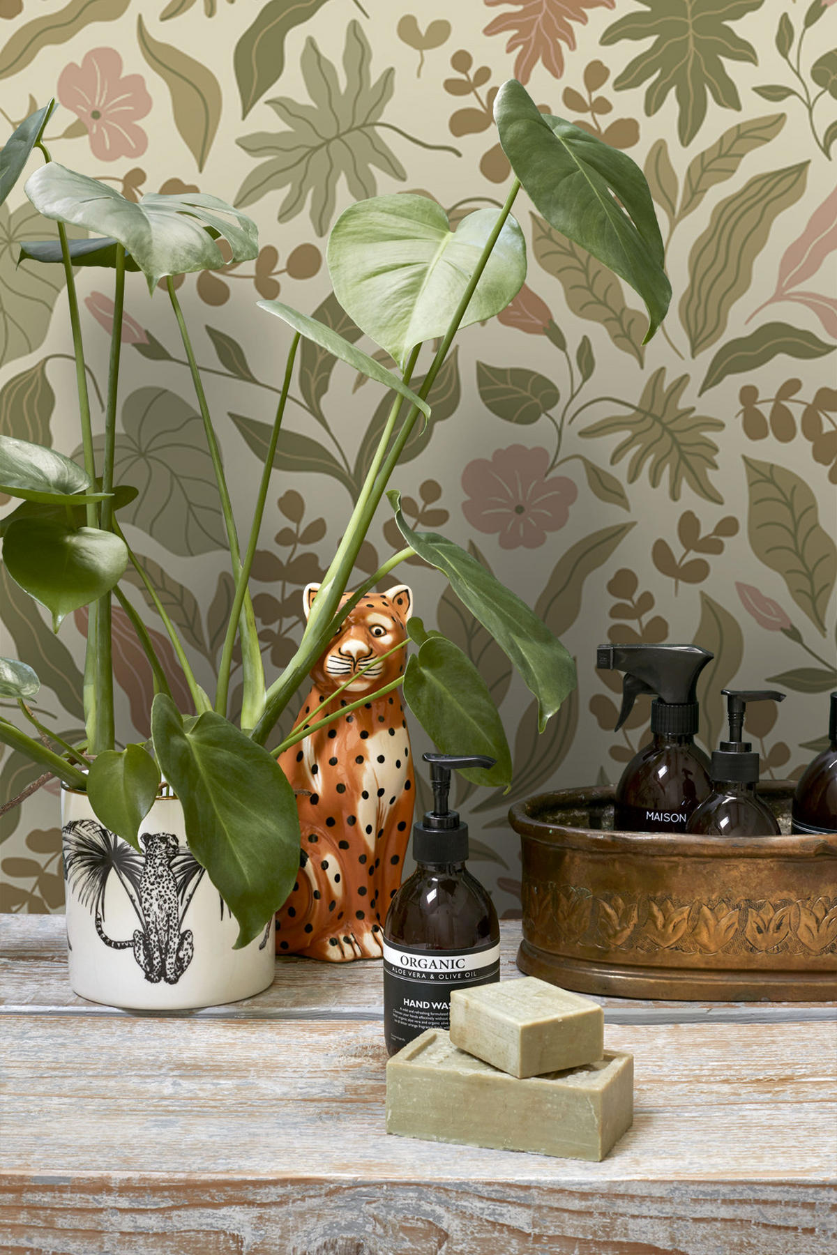 TAPETE Blätter und Blumen 50 x 900 cm - Grün, Papier (50/900cm) - ESTAhome