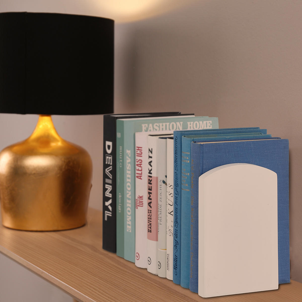 2XSTOJAN na knihy - viacfarebná, kov/drevo (12/18/12cm) - Relaxdays