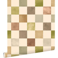 TAPETE Karomuster 50 x 900 cm - Grün, Papier (50/0.1cm) - ESTAhome