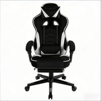 GAMINGSTUHL Schwarz/Weiß 70/46/128 cm - Schwarz, Metall (70/128/46cm) - PANGIVO
