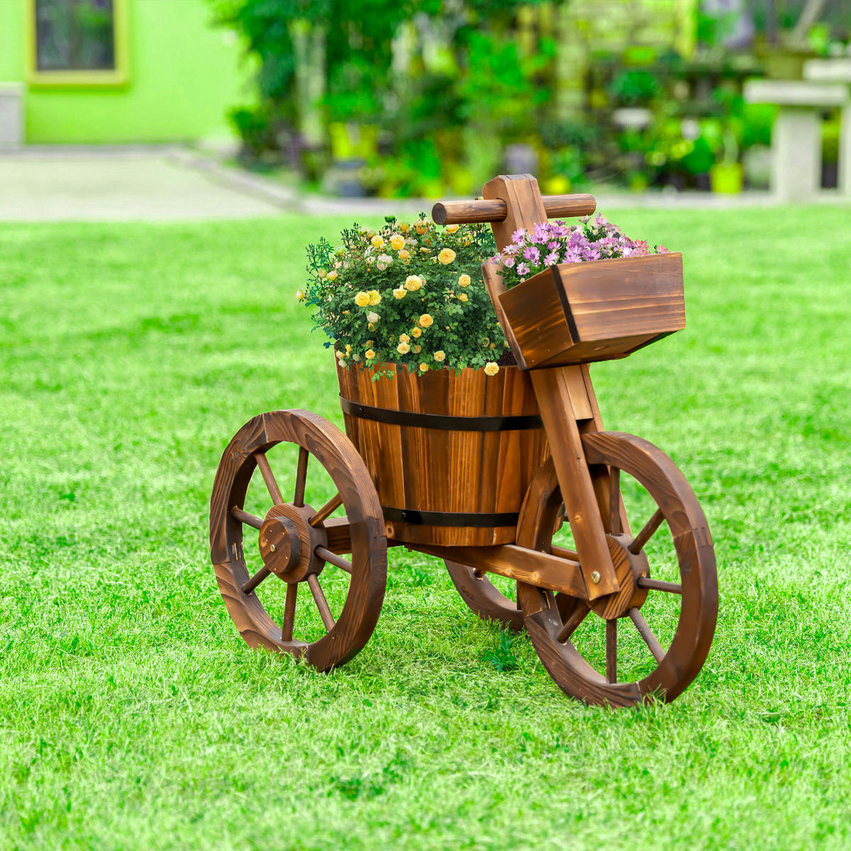 PFLANZENSTÄNDER DE-18929 Tricycle-Design Naturholz - Braun, Holzwerkstoff (31/45.5/52cm) - ComfortXL