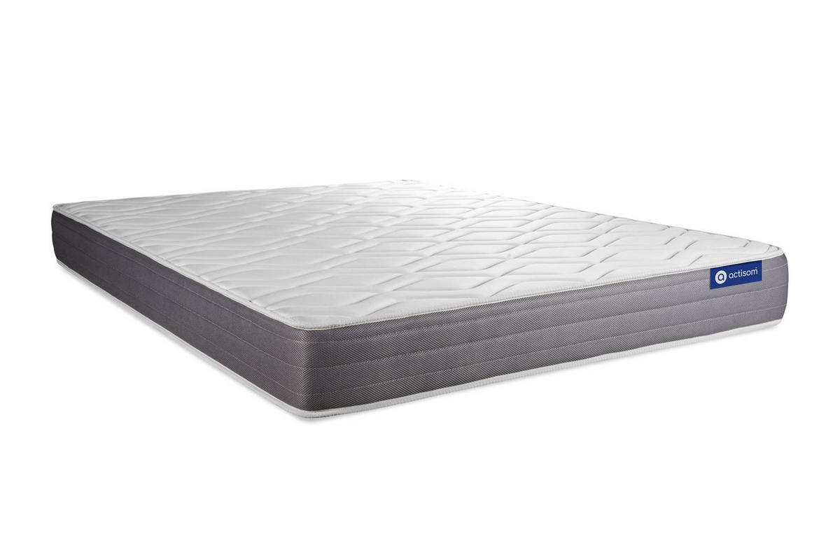 BETT Actiflex dream Taschenfederkern und Memory-Schaum 160 x 210 cm h1 - Kit Bettgestell Grau - Beige/Grau, Holz (160/210cm) - ACTISOM