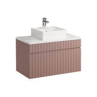 EINZELWASCHTISCH - 80cm x 46cm - MDF - puderrosa - SATARA - Pink, Holz (80/46/46cm) - Vente-Unique