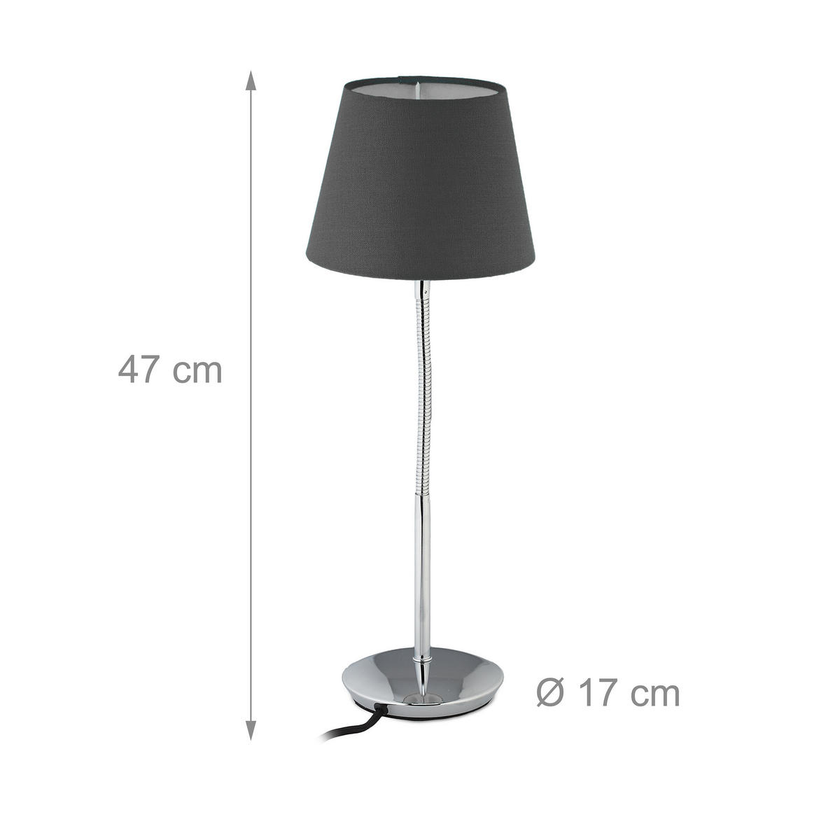 TISCHLAMPE - Multicolor, Textil/Metall (17/17/47cm) - Relaxdays