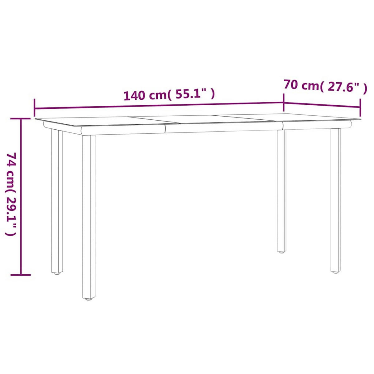 GARTEN-ESSGRUPPE 5-TLG. Schwarz Poly Rattan - Schwarz, Kunststoff - vidaXL
