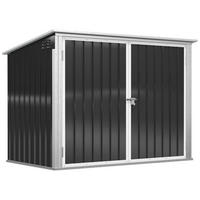 MÜLLTONNENBOX, abschließbar, für 2 Mülltonnen, Stahl, Schwarz - Schwarz, Metall (104.5/128.5/178.5cm) - Outsunny