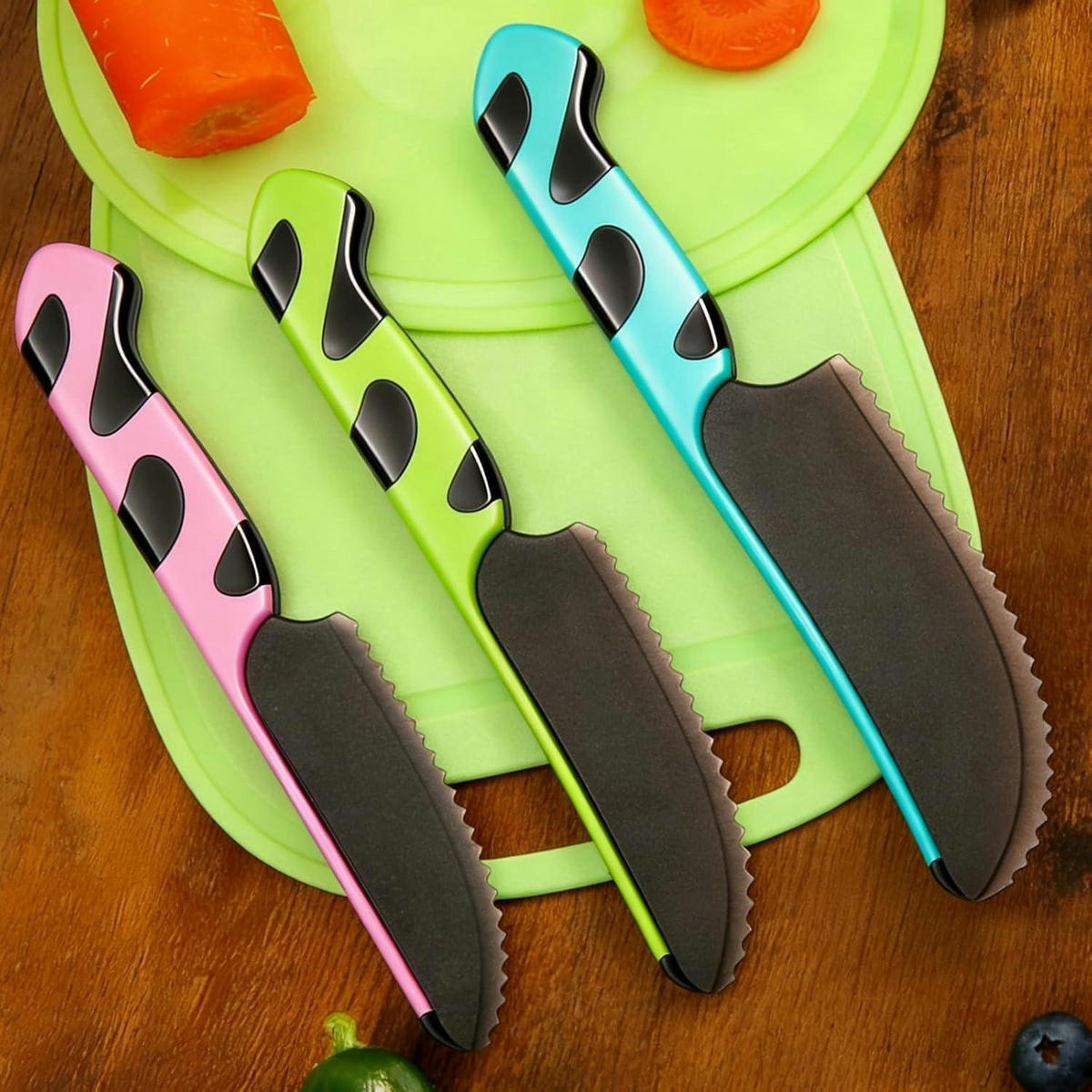 KINDERMESSER-SET 3-teilig BPA-frei mit Keramikschäler - Multicolor, Kunststoff