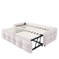 POLSTERBETT 90/190 cm Beige mit Ausziehbett - Beige, Textil (90/200cm) - Oxeza
