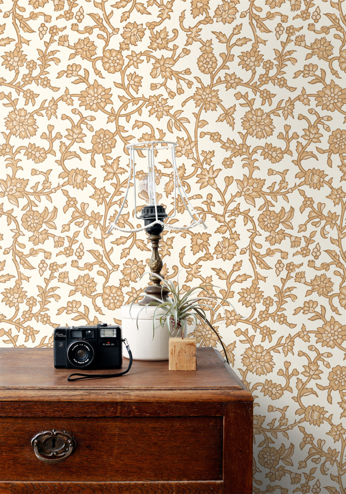 TAPETE Blumenmuster 50 x 900 cm - Braun, Papier (50/900cm) - ESTAhome