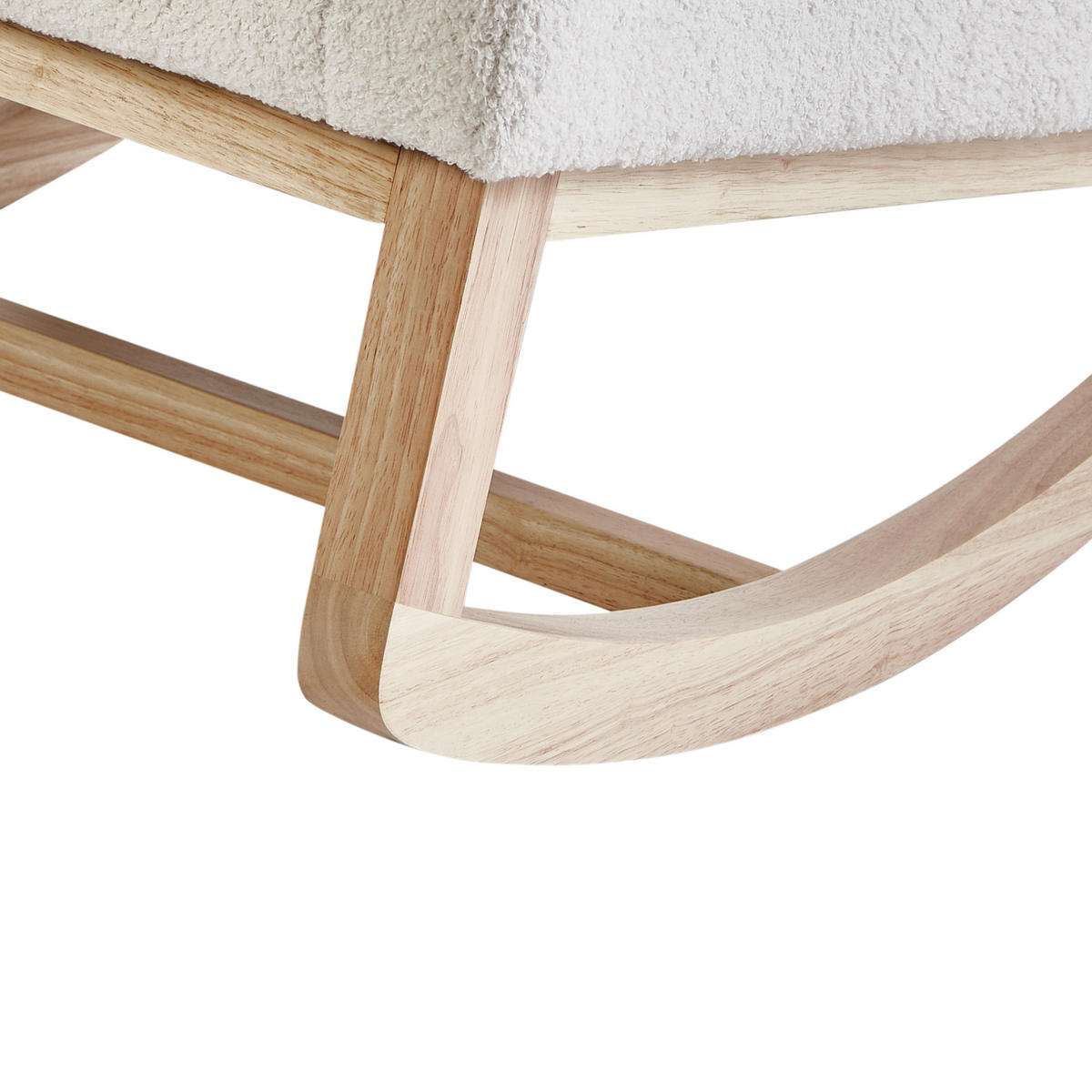 SCHAUKELSESSEL Cremeweiß Alsta - Weiß/Braun, Textil (68/100/100cm) - Beliani