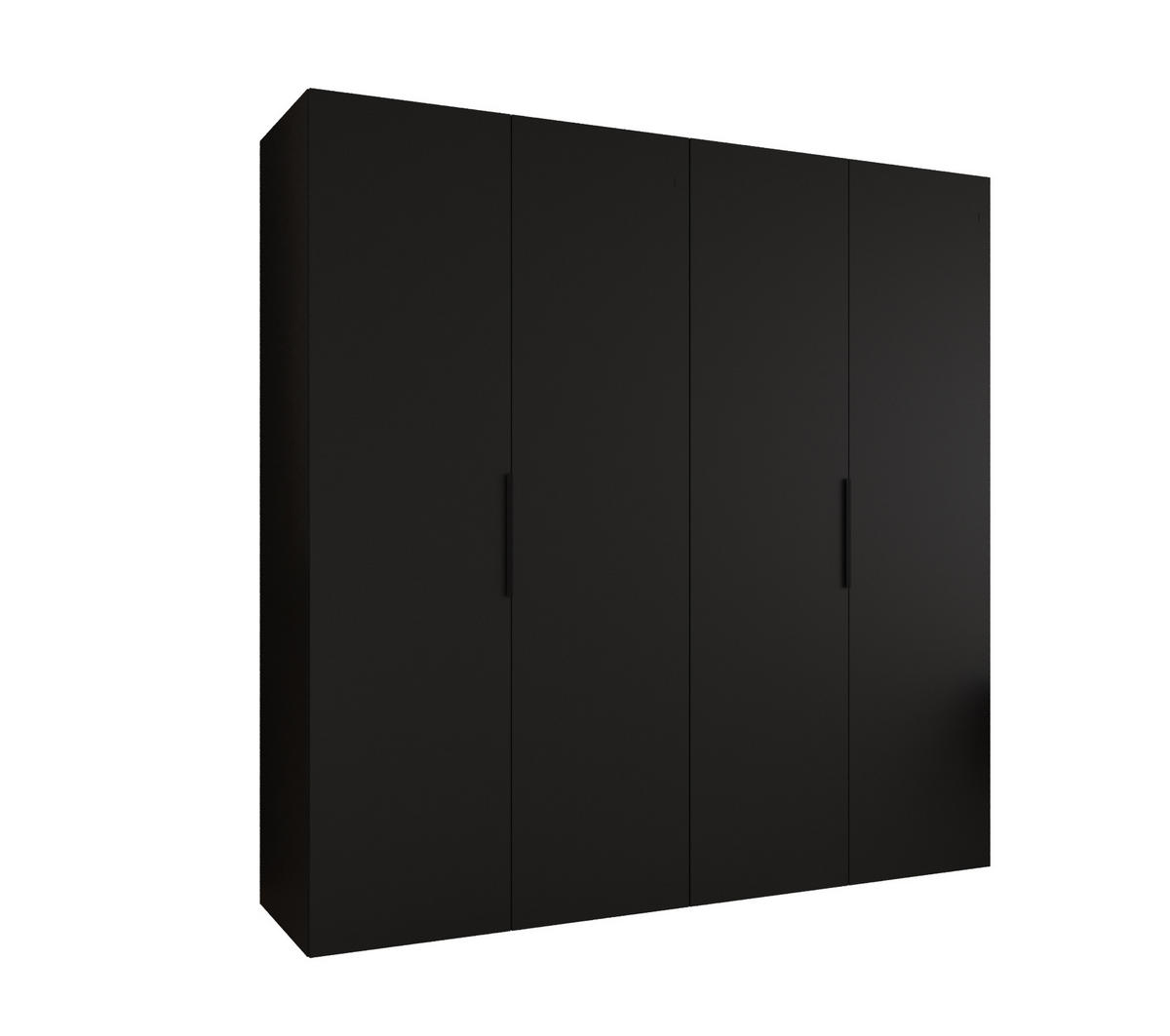 DREHTÜRENSCHRANK 202/200/52 4-türig - Schwarz, Holz (200/202/52cm) - MÖBEL KRYSPOL