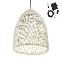 PAULO Solar-Pendelleuchte, 40 cm Durchmesser, 5 m Länge - Beige, Naturmaterialien (40/40/45cm) - Lumisky