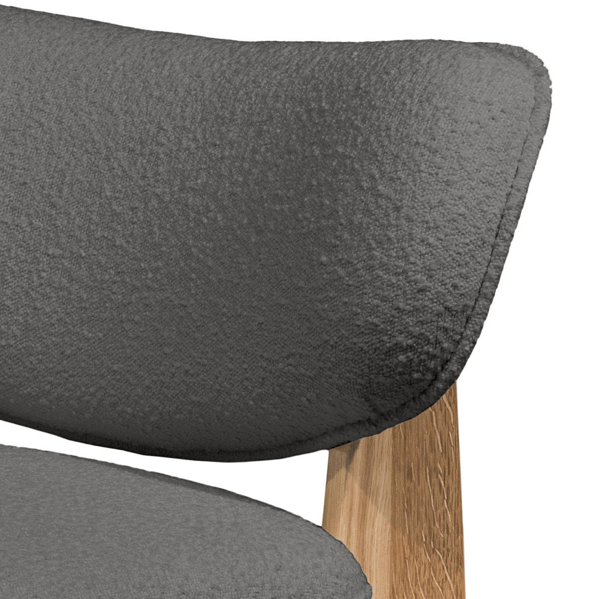 SESSEL - Bouclé - Eichefarben/Graphitfarben, Eichenholz/Holz (70/72/79cm) - home24