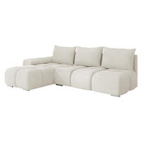 ECKSOFA Bestii, Seite: Links - Creme/Schwarz, Holz/Kunststoff (270/183cm) - MIRJAN24