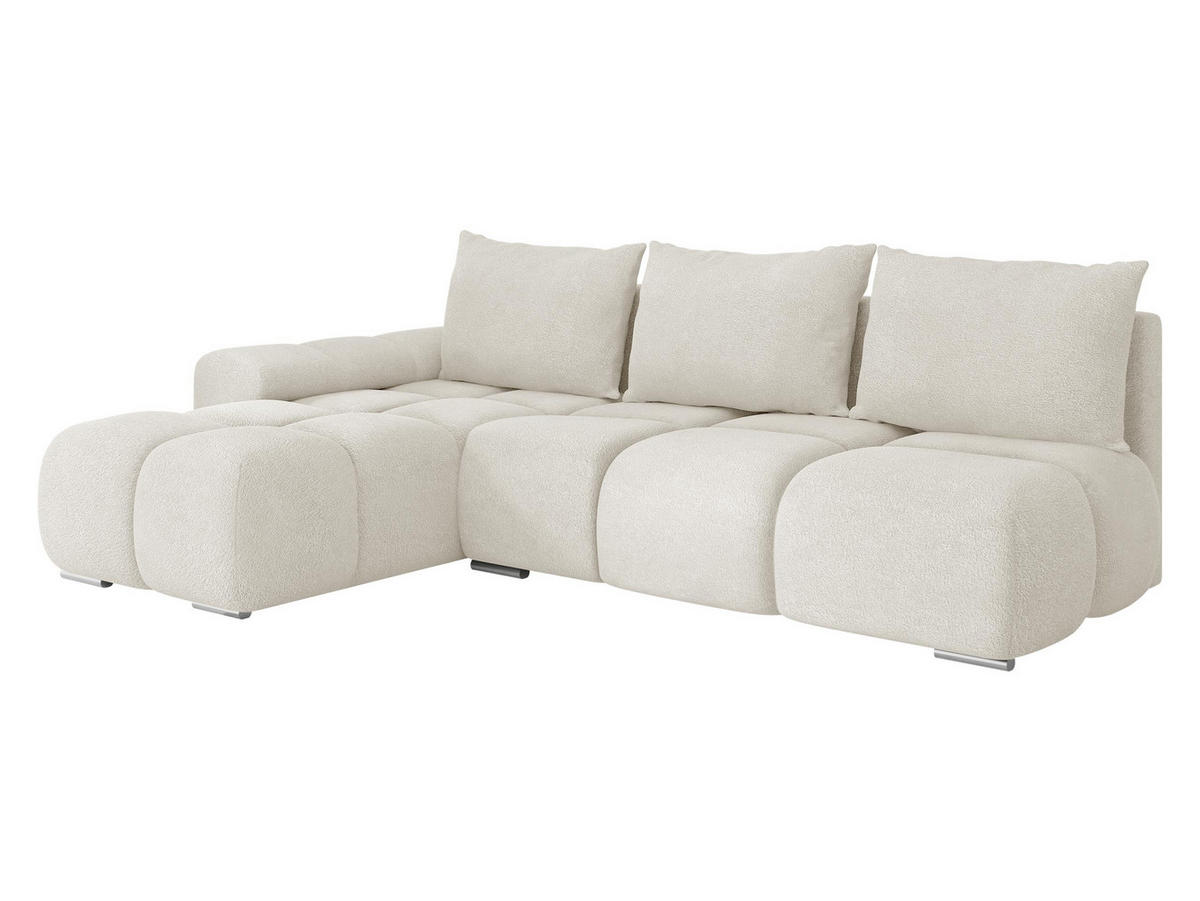 ECKSOFA Bestii, Seite: Links - Creme/Schwarz, Holz/Kunststoff (270/183cm) - MIRJAN24