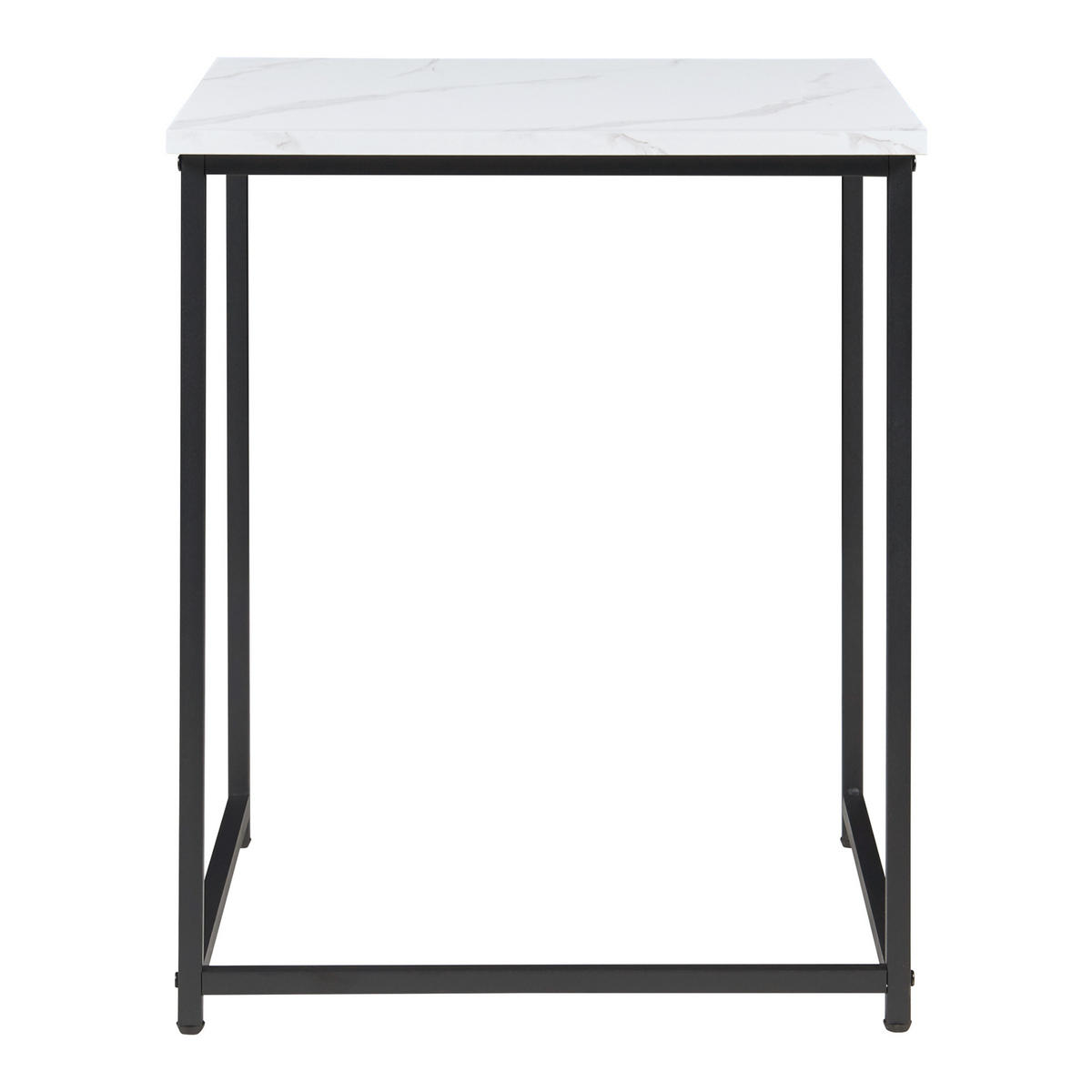 BEISTELLTISCH-SET 3 TLG. Trollhättan - Schwarz/Weiß, Holzwerkstoff/Metall (50/50/60cm) - [en.casa]