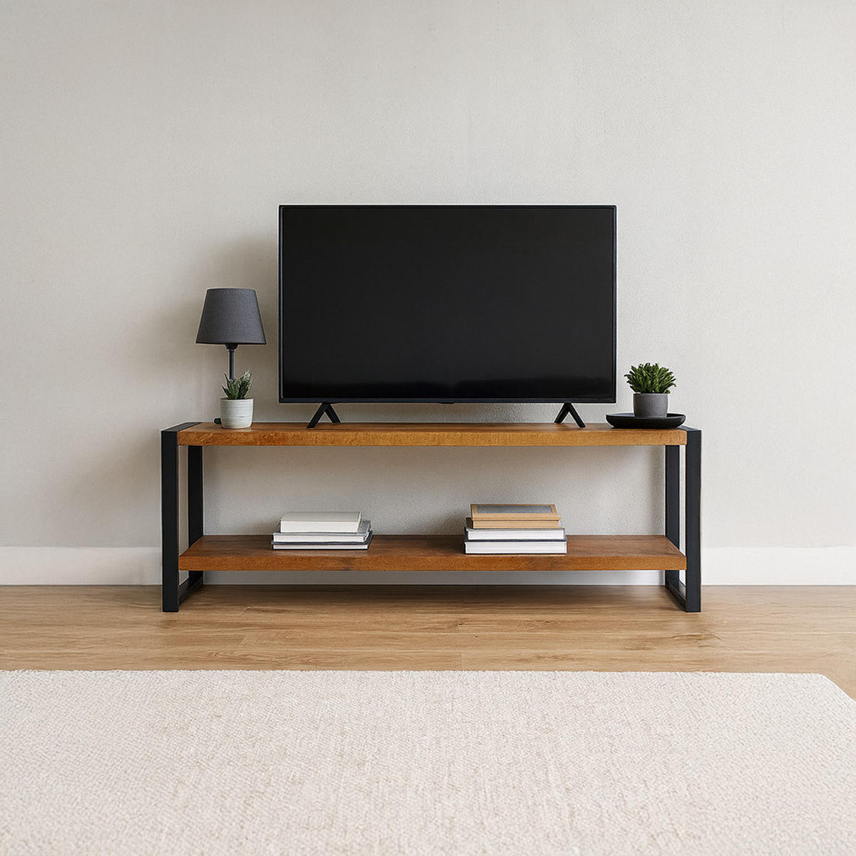 TV Board Britt Mangoholz 120 cm / 40 cm Natur - Naturfarben, Holz (120/60/40cm) - Villa Möbel