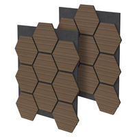 AKUSTIKPANEEL Echtholz 2er Set Braun Hexagon - Braun, Holzwerkstoff (2.1/81.1/66.6cm) - ML-DESIGN