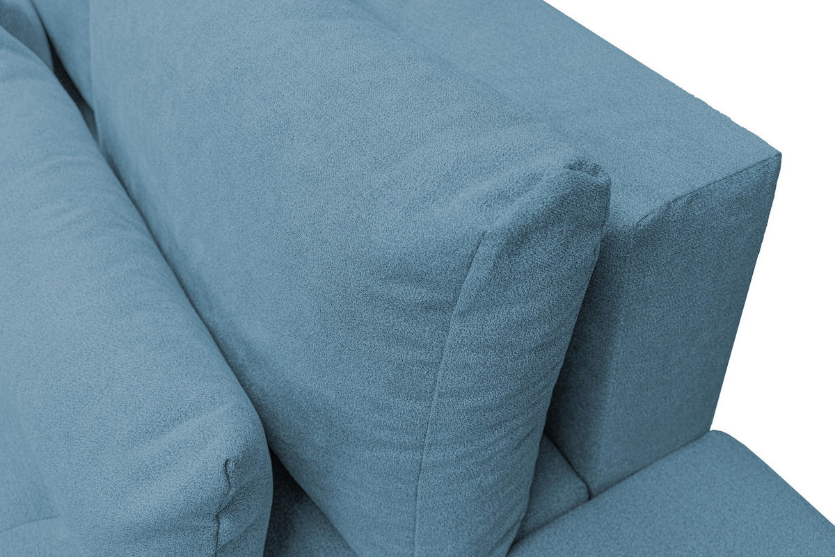ECKSOFA Bloom mit Bettkasten und Schlaffunktion L-Form - Blau, Textil (267/185cm)