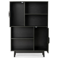 BÜCHERSCHRANK Schwarz - Schwarz, Holz (24/120/80cm) - COSTWAY