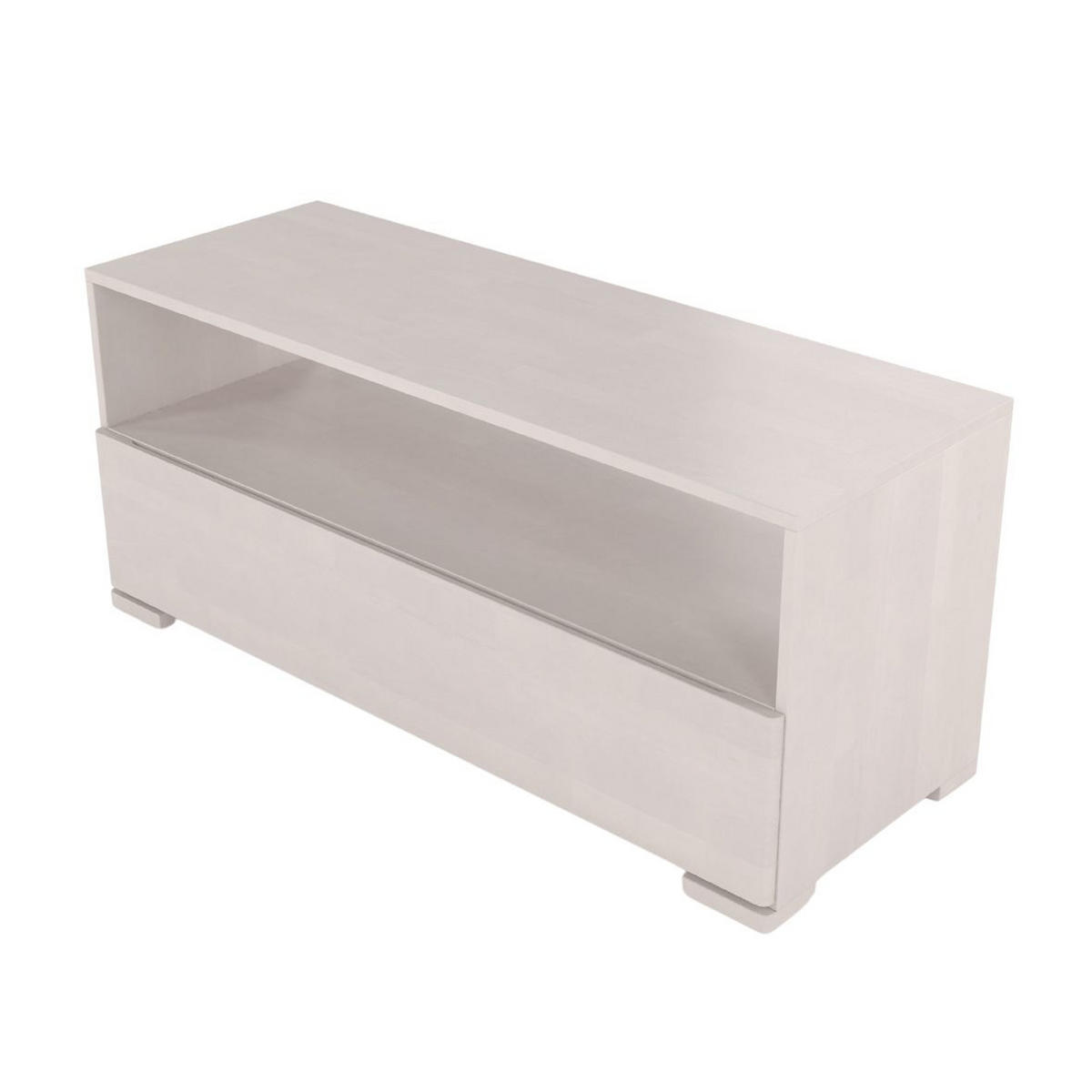 MASSIVHOLZ-TV-SCHRANK Sandema, Buche - lackiert, Weiß - Weiß, Holz/Buchenholz (120/51.5/44.8cm) - Visby
