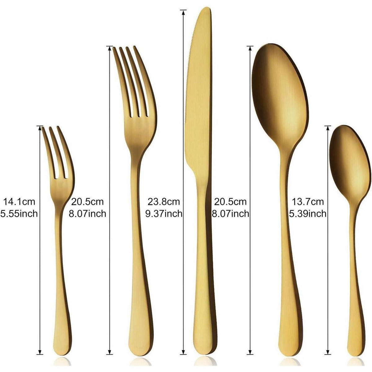BESTECKSET 60-teilig für 12 Personen Matt Gold - Goldfarben, Metall