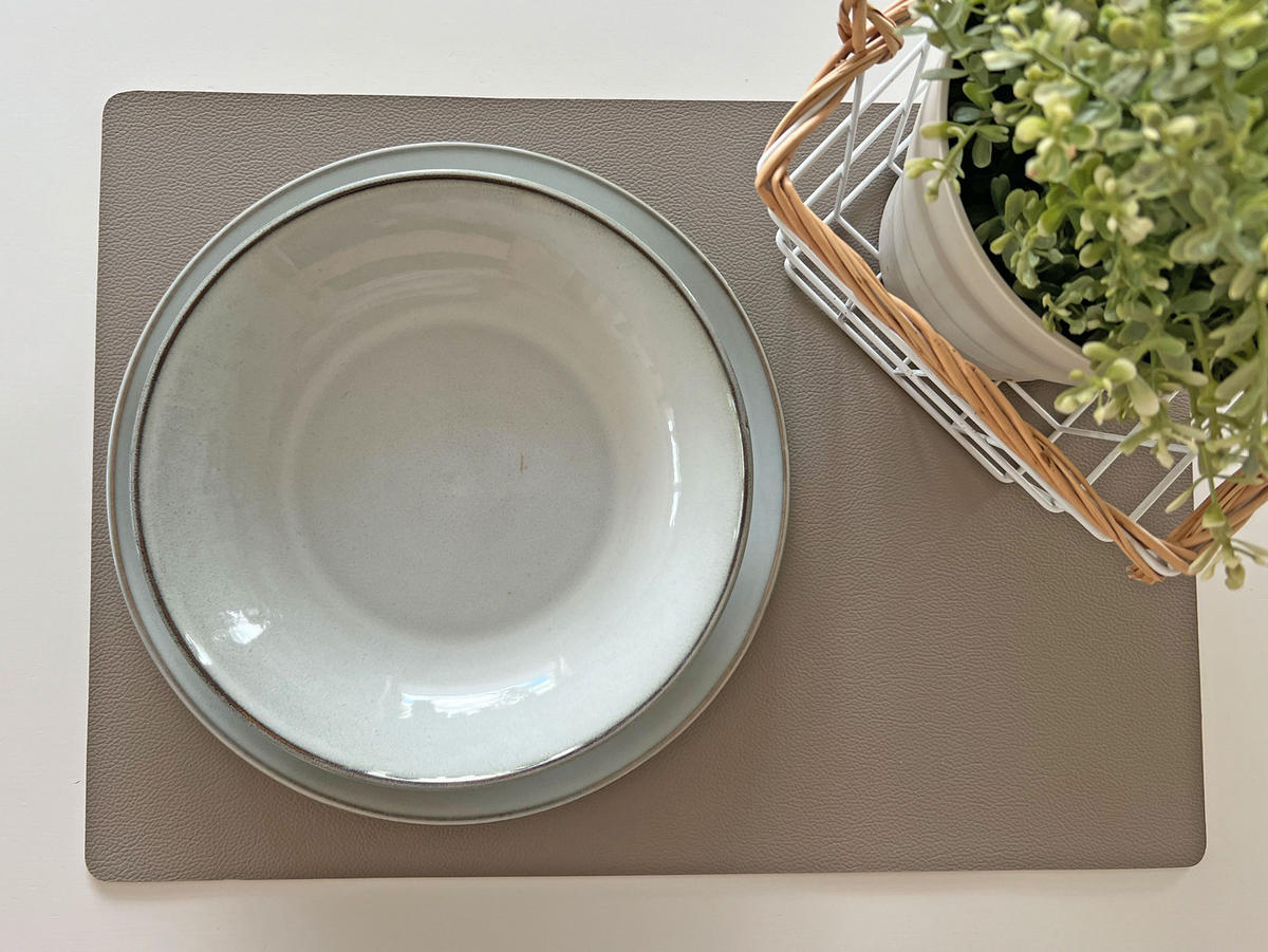 TISCHSET, 6er-Set, 30x42 cm, wasserdicht, aus PVC und Polyester, Braun - Taupe, Textil (42/30/1cm) - Zollner