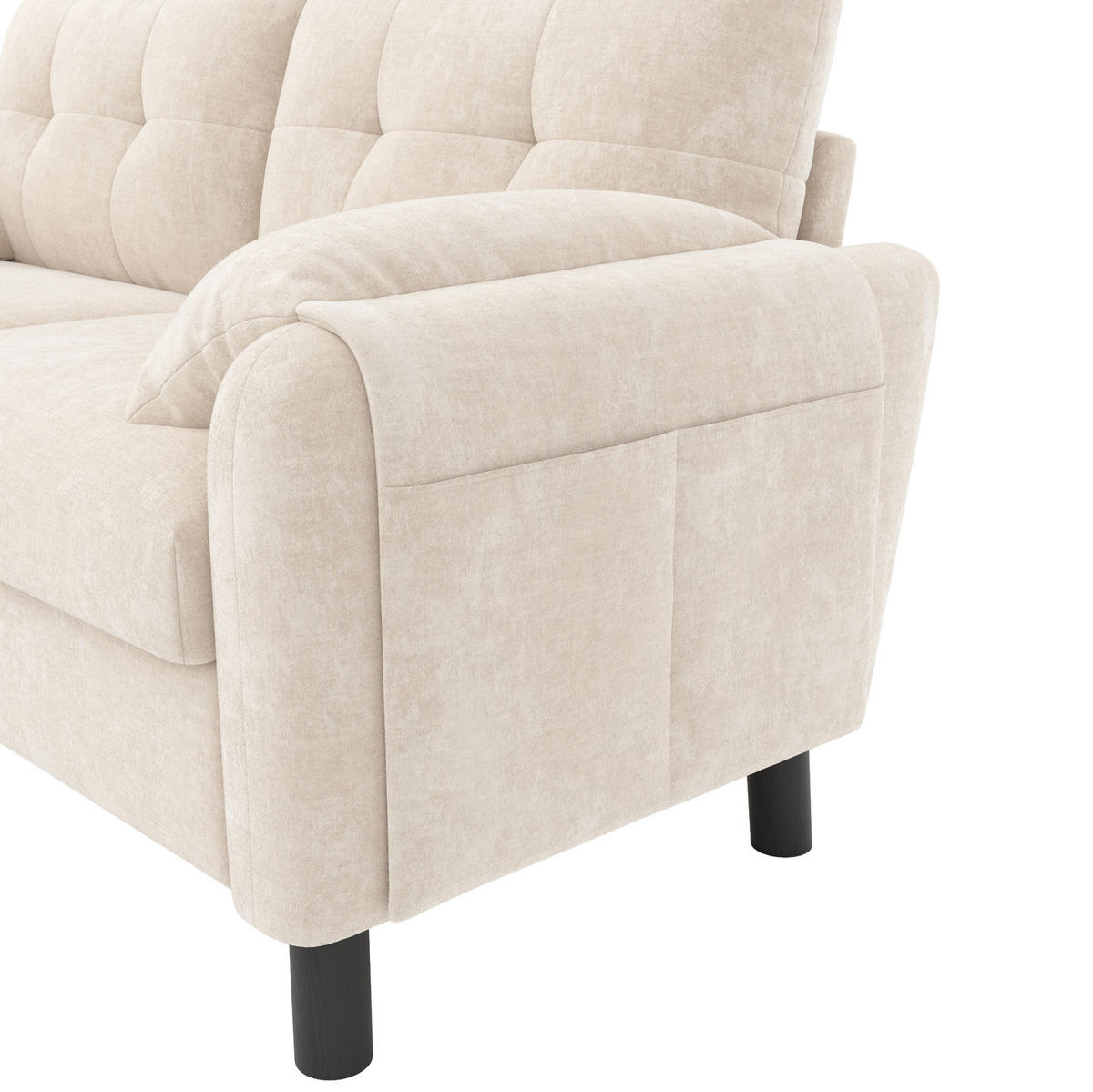SOFA 2-Sitzer 158 x 80 x 88,5 cm Chenille Beige - Beige, Holzwerkstoff (158/88.5/80cm) - Meubliv