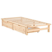 HOLZBETT mit Stauraum 90/200 cm natur - Braun, Holz (90/200cm) - Homestyle4u