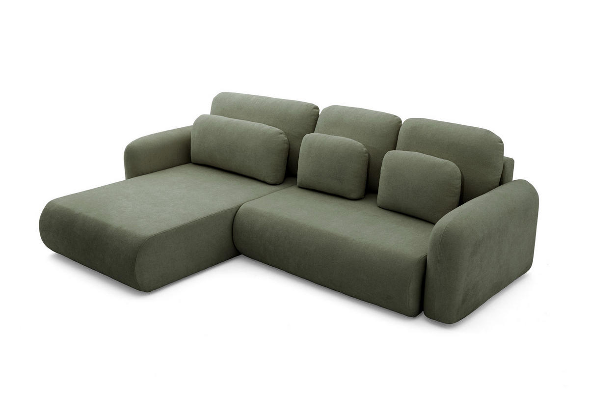 ECKSOFA NEST Universal mit Liegeflache 157x240 cm - Grün, Textil (280/187cm) - Muffo