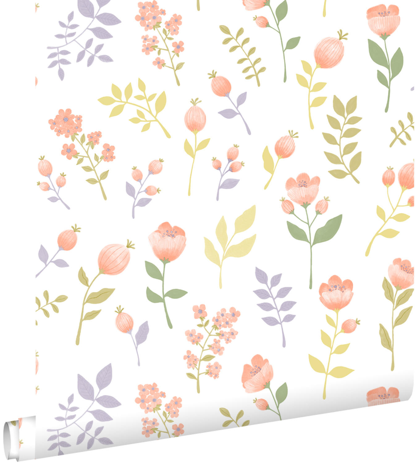 TAPETE Blumen 50 x 900 cm - Weiß, Papier (50/0.1cm) - ESTAhome