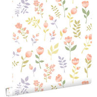 TAPETE Blumen 50 x 900 cm - Weiß, Papier (50/0.1cm) - ESTAhome
